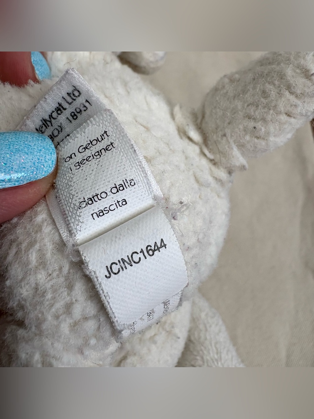 Jellycat White Lamb Security Blanket Lovey Plush Soother JCINC1644 - Picture 4 of 4